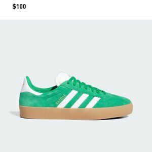 Adidas Gazelle ADV in a "Green / Cloud White / Gold Metallic"